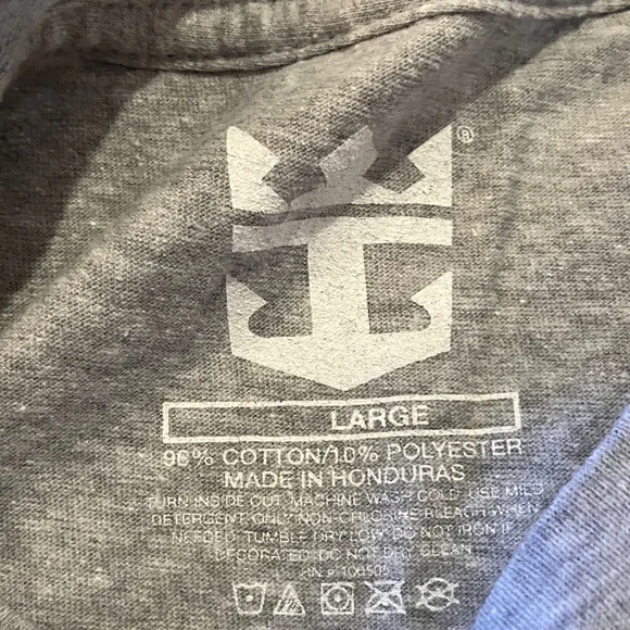 Royal Caribbean anthem of the sea gray men’s tee shirt size large new with tags - Picture 2 of 5
